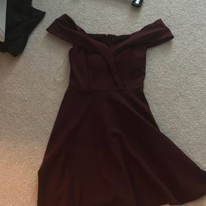 Off the shoulder Maroon skater dress size 5